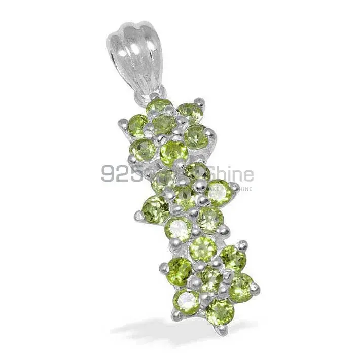 925 Fine Silver Pendants In Peridot Gemstone Jewelry 925SP1485_1