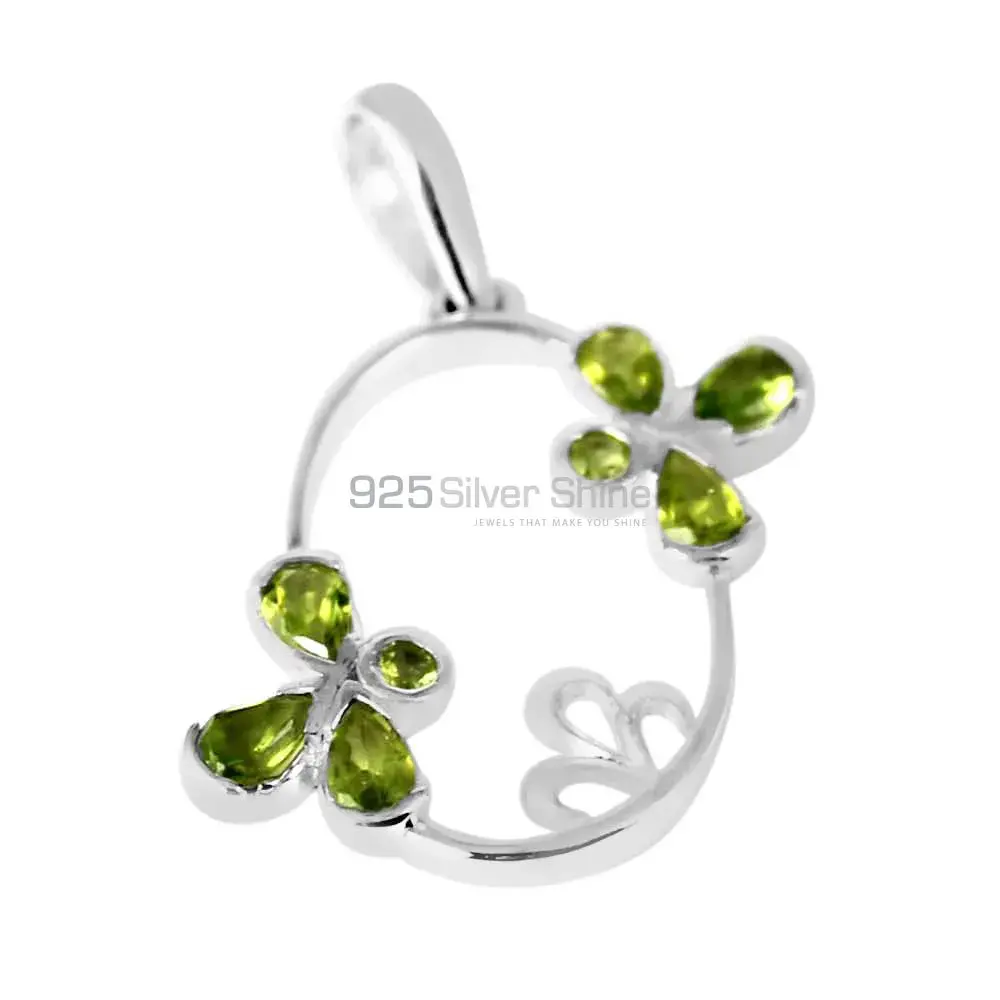 925 Fine Silver Pendants In Peridot Gemstone Jewelry 925SP215-5_0
