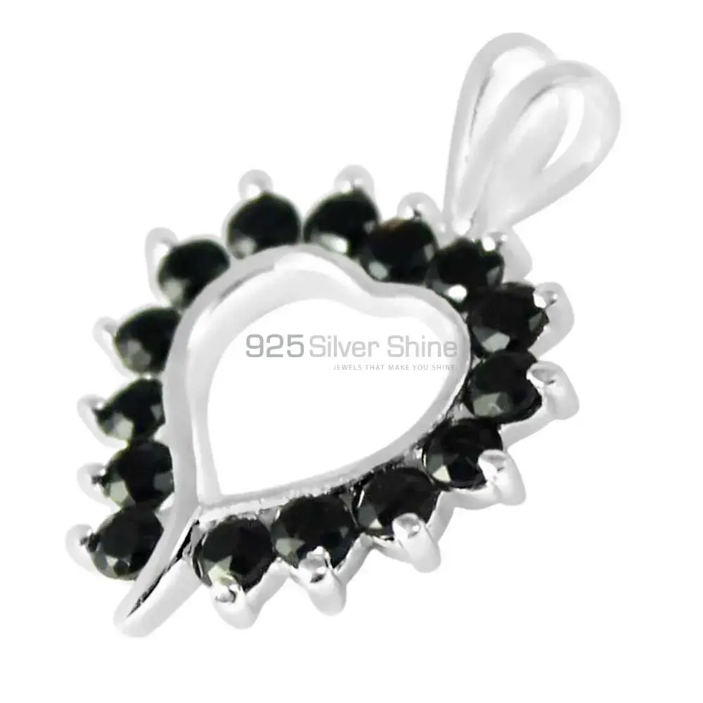 925 Solid Silver Pendants In Black Onyx Gemstone Jewelry 925SP238-11_1