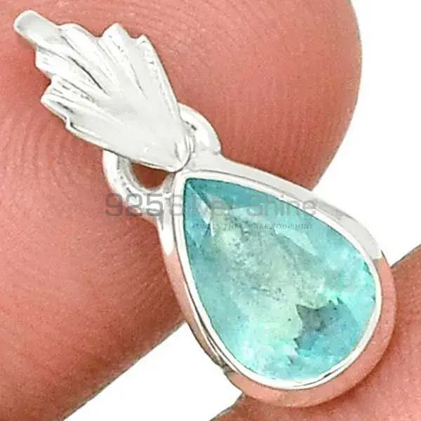 925 Solid Silver Pendants In Blue Topaz Gemstone Jewelry 925SP156_2