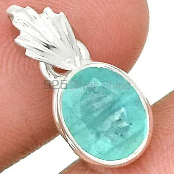 925 Solid Silver Pendants In Blue Topaz Gemstone Jewelry 925SP156_6