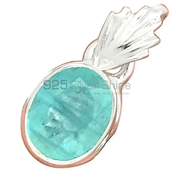 925 Solid Silver Pendants In Blue Topaz Gemstone Jewelry 925SP156_7