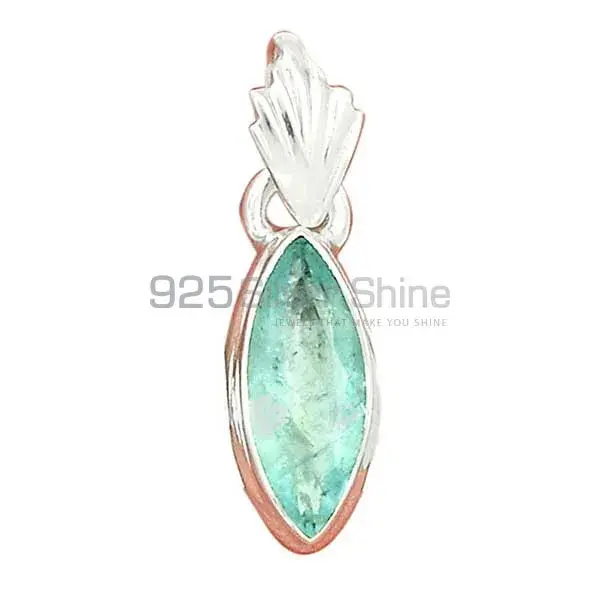 925 Solid Silver Pendants In Blue Topaz Gemstone Jewelry 925SP156_8