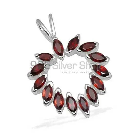 925 Solid Silver Pendants In Garnet Gemstone Jewelry 925SP1379_1