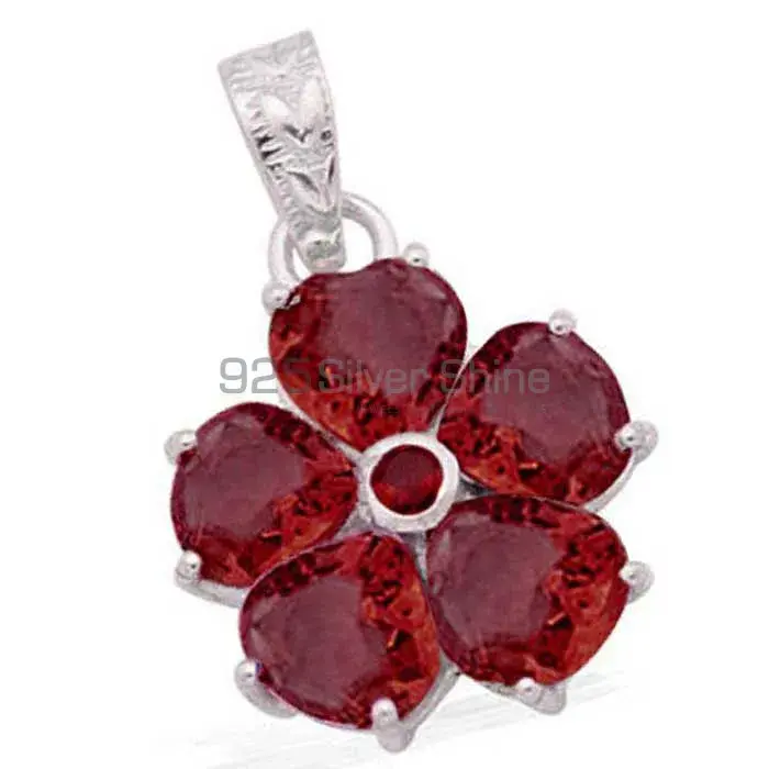 925 Solid Silver Pendants In Garnet Gemstone Jewelry 925SP1579_0