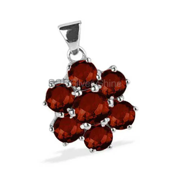 925 Solid Silver Pendants In Garnet Gemstone Jewelry 925SP1629_0