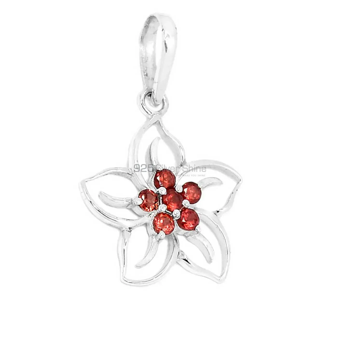 925 Solid Silver Pendants In Garnet Gemstone Jewelry 925SP291-4_1