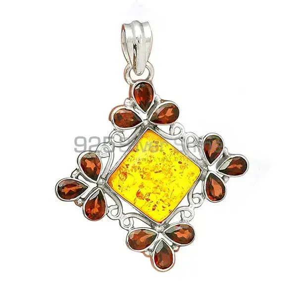 925 Solid Silver Pendants In Multi Gemstone Jewelry 925SP37-2_2