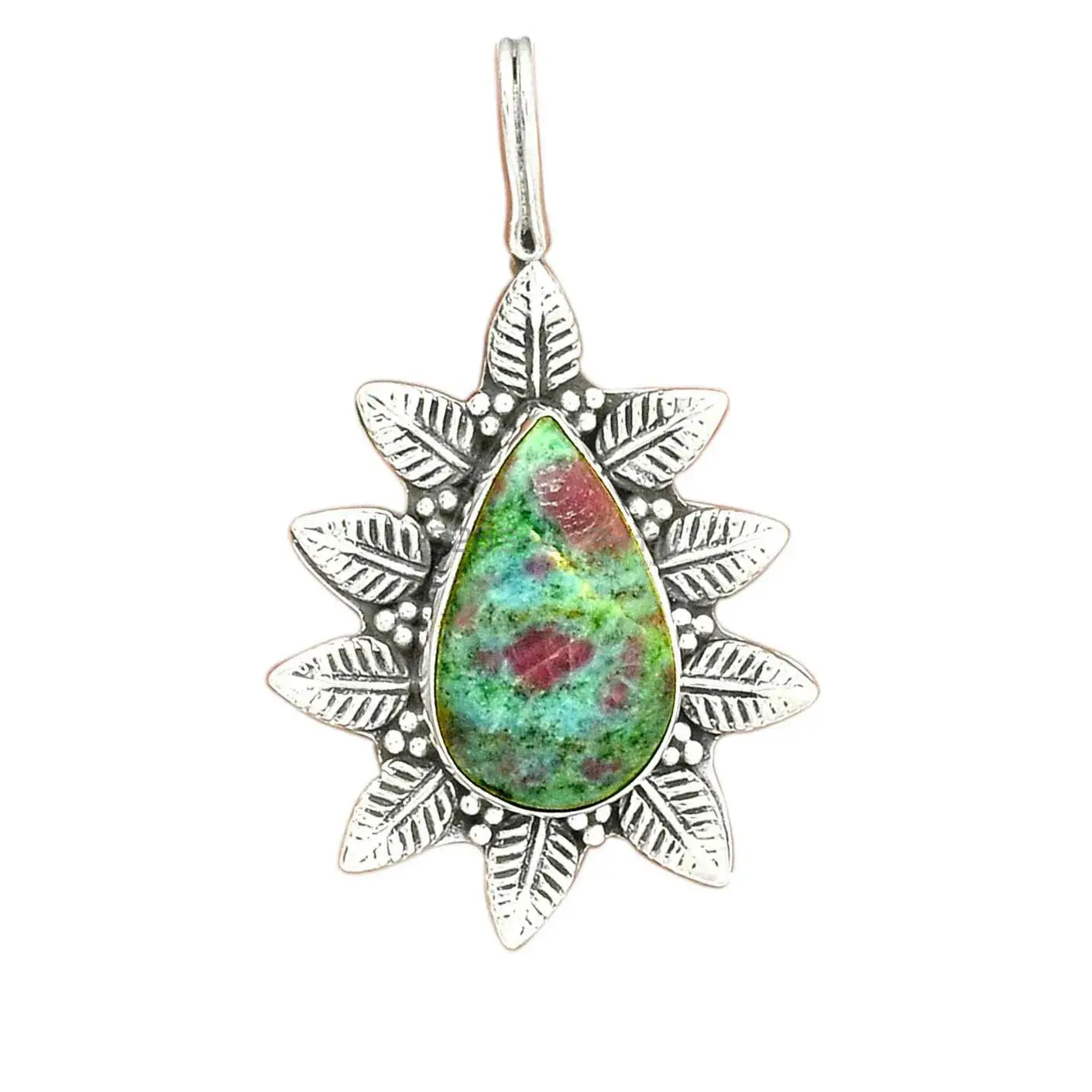 925 Solid Silver Pendants In Ruby Zoisite Gemstone Jewelry 925SP47_2