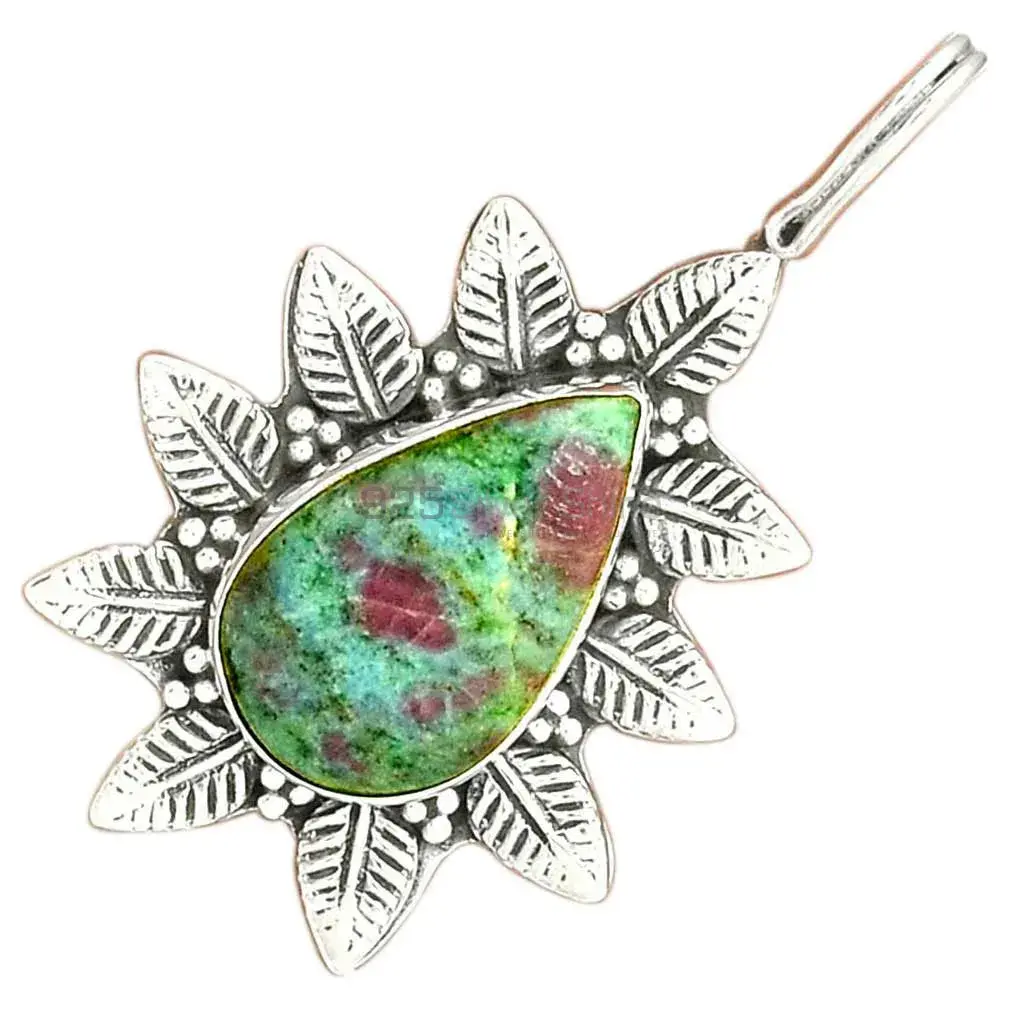925 Solid Silver Pendants In Ruby Zoisite Gemstone Jewelry 925SP47_3