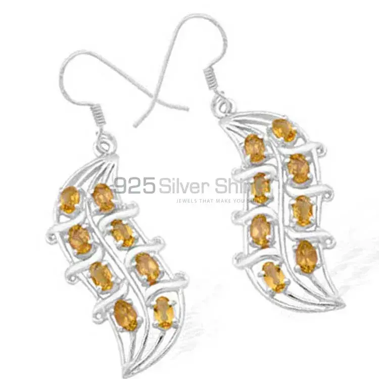 925 Sterling Silver Earrings In Citrine Gemstone Jewelry 925SE978_0