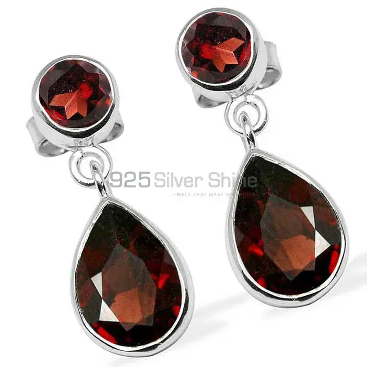 925 Sterling Silver Earrings In Garnet Gemstone Jewelry 925SE1136_1