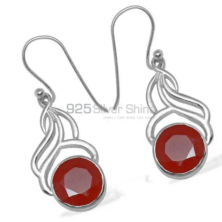 925 Sterling Silver Earrings In Garnet Gemstone Jewelry 925SE820_1