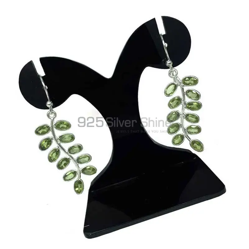 925 Sterling Silver Earrings In Peridot Gemstone Jewelry 925SE1285_1