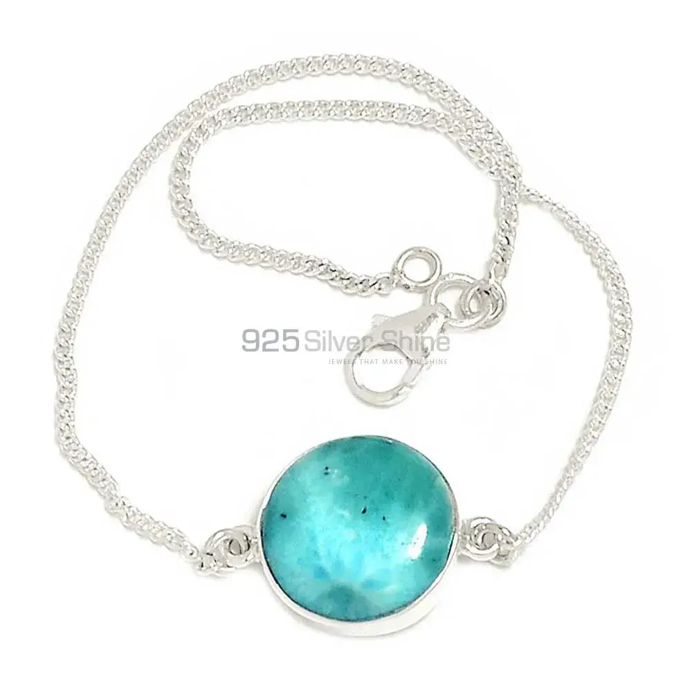 925 Sterling Silver Handmade Bracelets In Larimar Gemstone Jewelry 925SB303-10_0