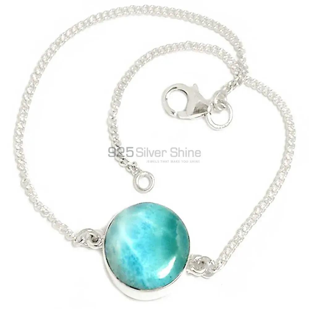 925 Sterling Silver Handmade Bracelets In Larimar Gemstone Jewelry 925SB303-10_1