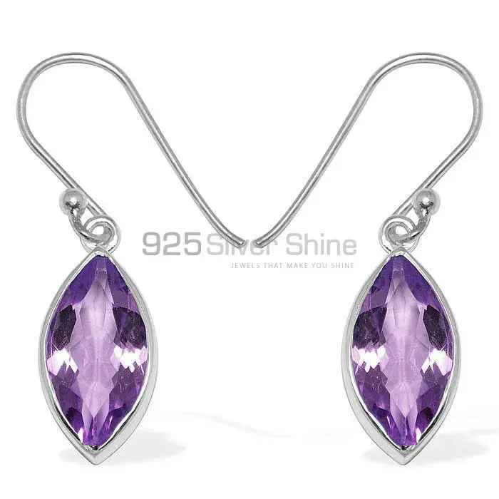 925 Sterling Silver Handmade Earrings In Amethyst Gemstone Jewelry 925SE1139_0