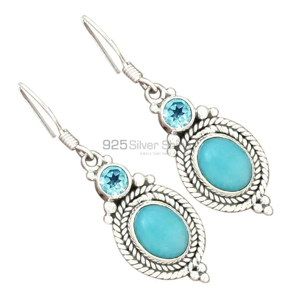 925 Sterling Silver Handmade Earrings In Multi Gemstone Jewelry 925SE2690_1