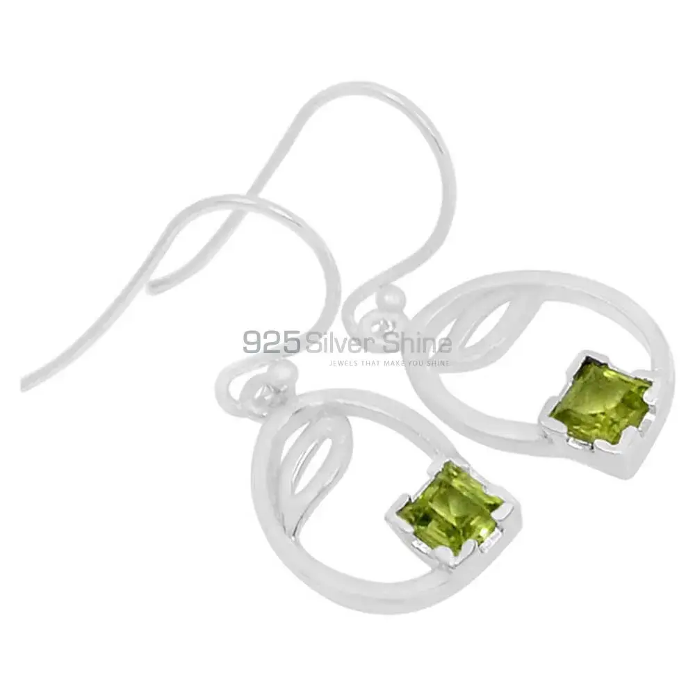 925 Sterling Silver Handmade Earrings In Peridot Gemstone Jewelry 925SE586