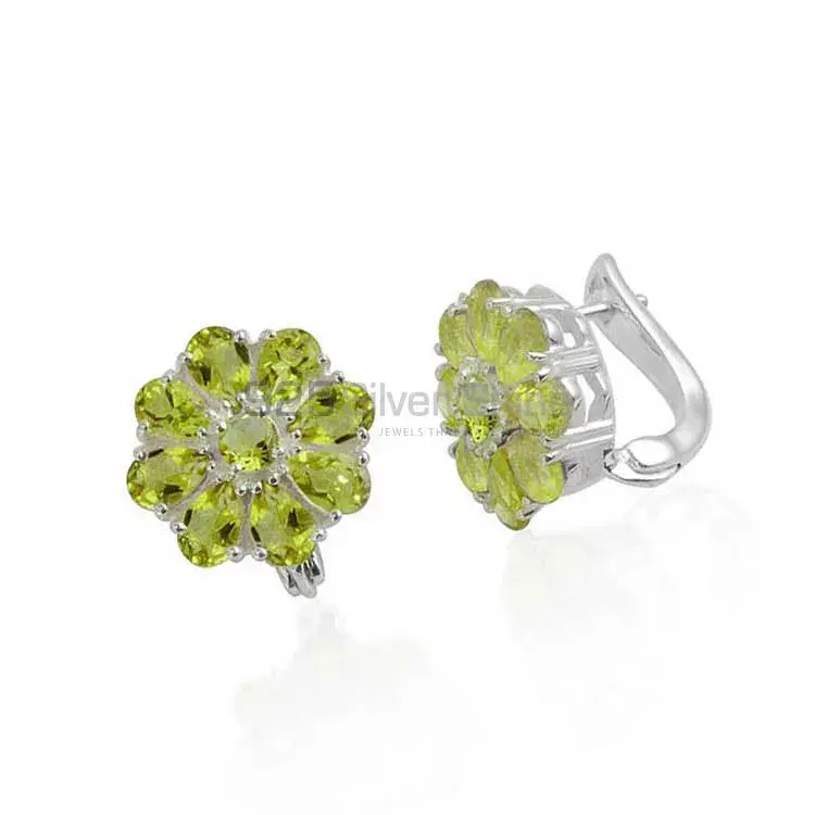 925 Sterling Silver Handmade Earrings In Peridot Gemstone Jewelry 925SE981_1