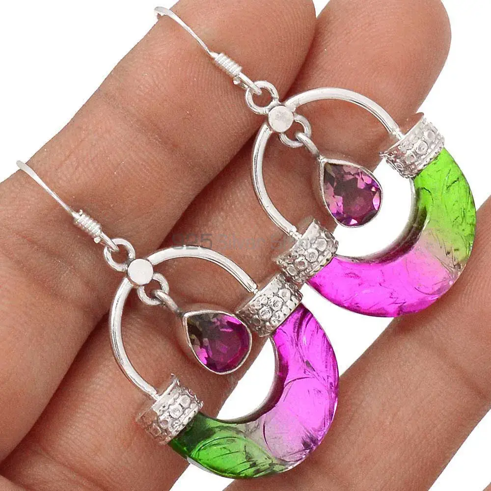 925 Sterling Silver Handmade Earrings In Quartz Gemstone Jewelry 925SE2856_1