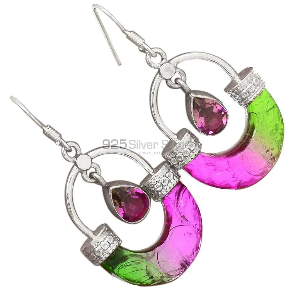 925 Sterling Silver Handmade Earrings In Quartz Gemstone Jewelry 925SE2856_2