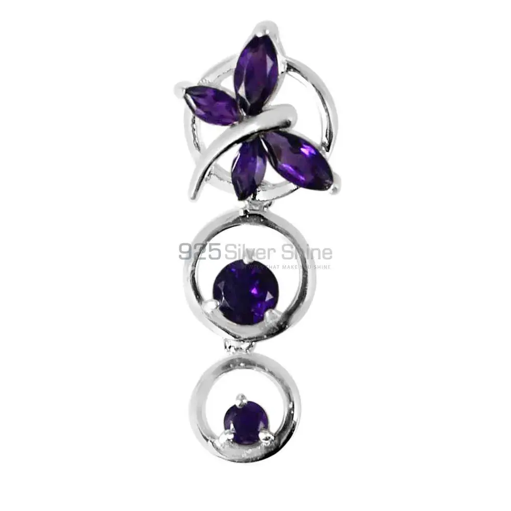 925 Sterling Silver Handmade Pendants In Amethyst Gemstone Jewelry 925SP240-2_1