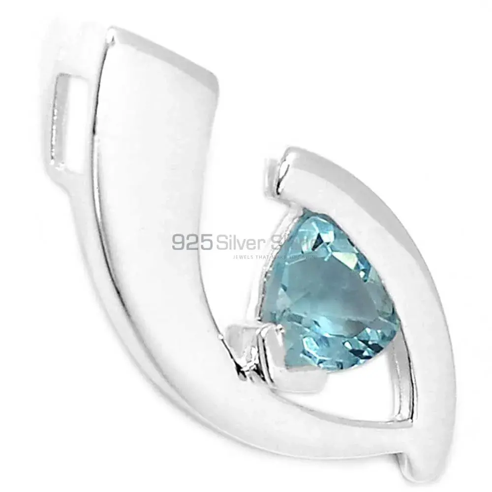 925 Sterling Silver Handmade Pendants In Blue Topaz Gemstone Jewelry 925SP224-3_1