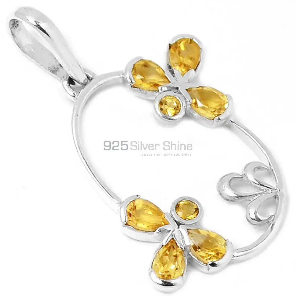 925 Sterling Silver Handmade Pendants In Citrine Gemstone Jewelry 925SP215-6_2