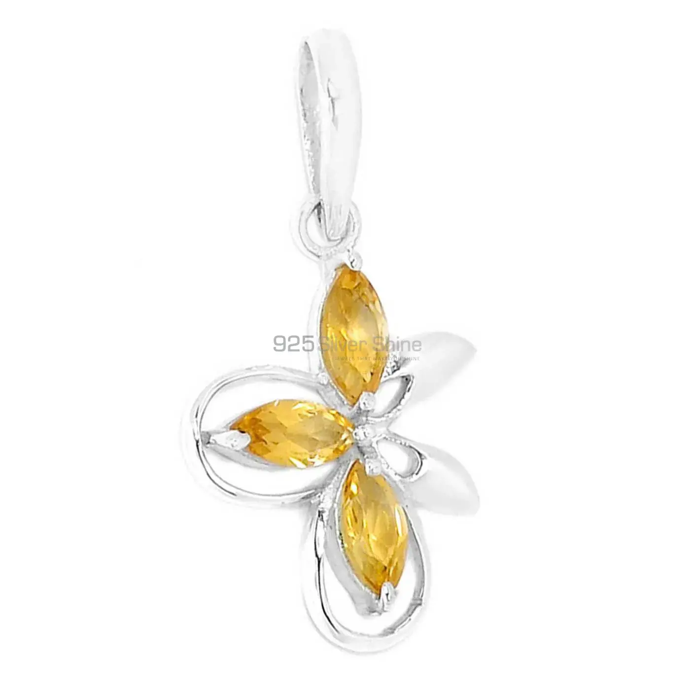 925 Sterling Silver Handmade Pendants In Citrine Gemstone Jewelry 925SP292-5_0