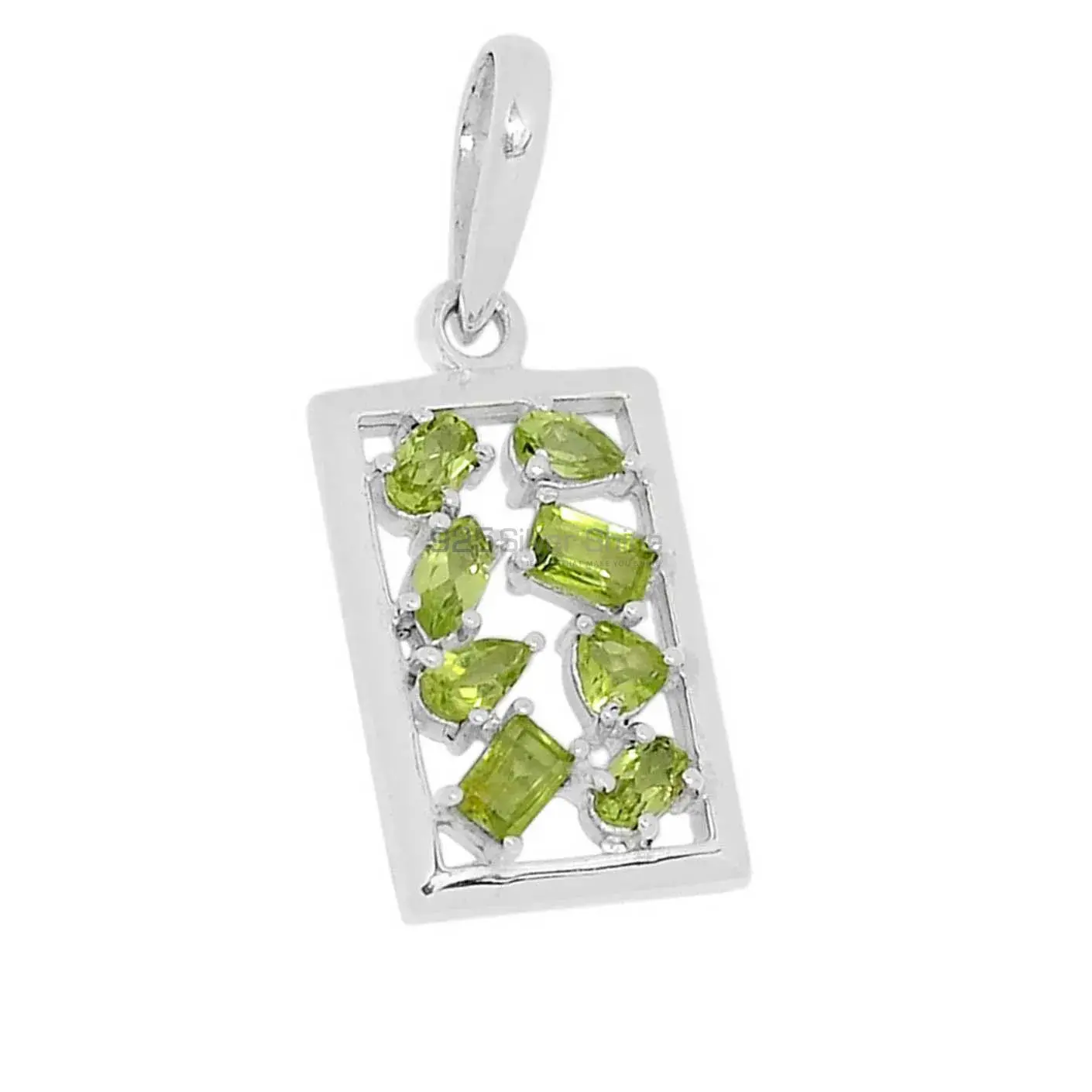 925 Sterling Silver Handmade Pendants In Peridot Gemstone Jewelry 925SSP305-4_0