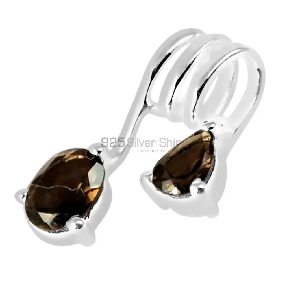 925 Sterling Silver Handmade Pendants In Smokey Gemstone Jewelry 925SP264-1_1