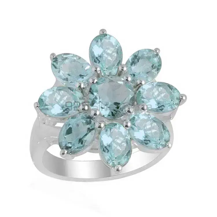 925 Sterling Silver Handmade Rings In Blue Topaz Gemstone Jewelry 925SR2109_1