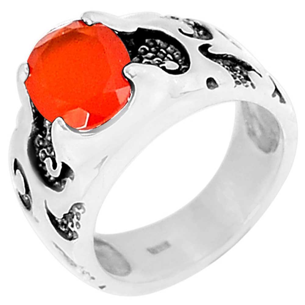 925 Sterling Silver Handmade Rings In Carnelian Gemstone Jewelry 925SR964