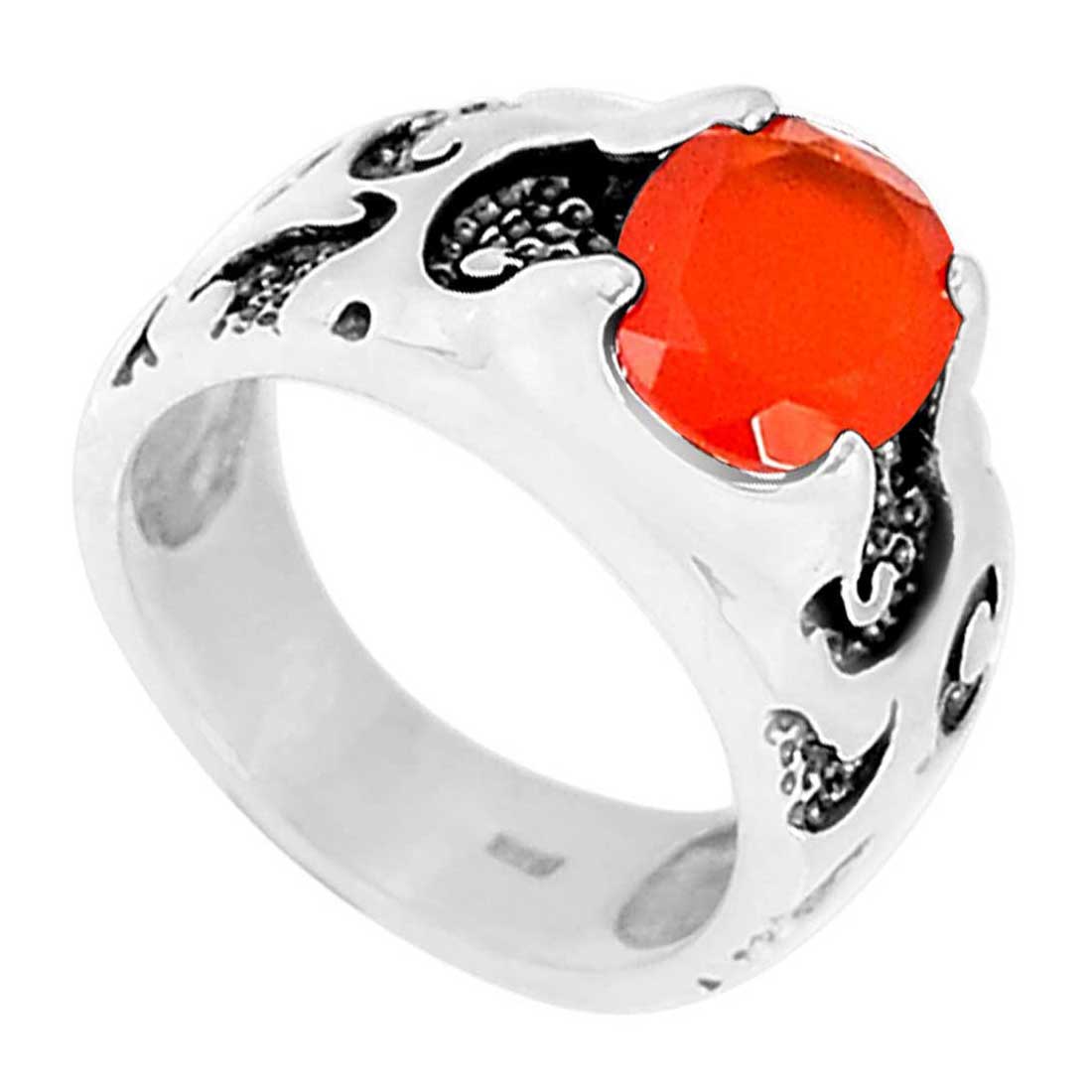 925 Sterling Silver Handmade Rings In Carnelian Gemstone Jewelry 925SR964_0