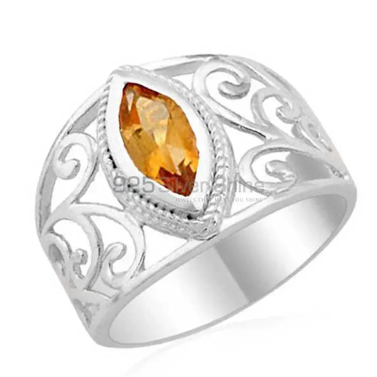 Natural Citrine Sterling Silver Filigree Rings 925SR1805_0