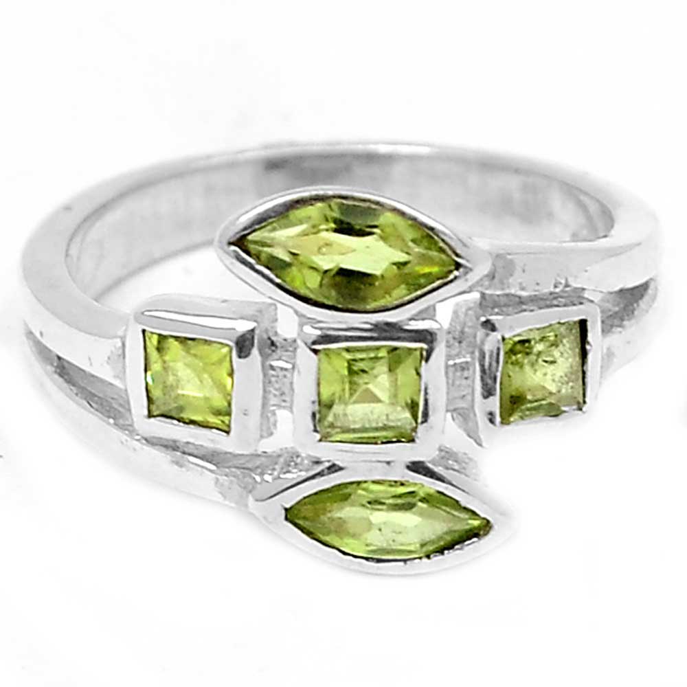 925 Sterling Silver Handmade Rings In Peridot Gemstone Jewelry 925SR885_0