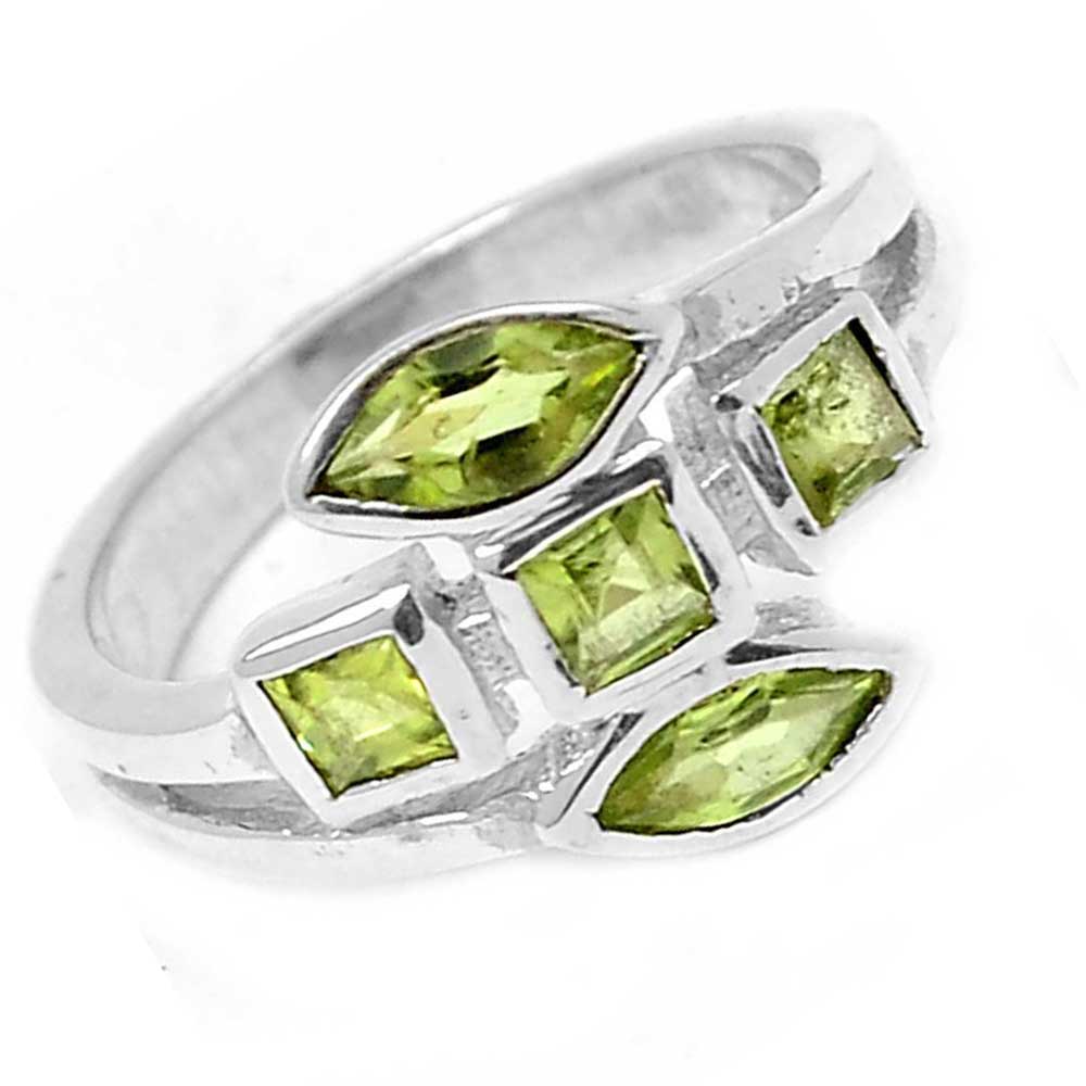 925 Sterling Silver Handmade Rings In Peridot Gemstone Jewelry 925SR885_1