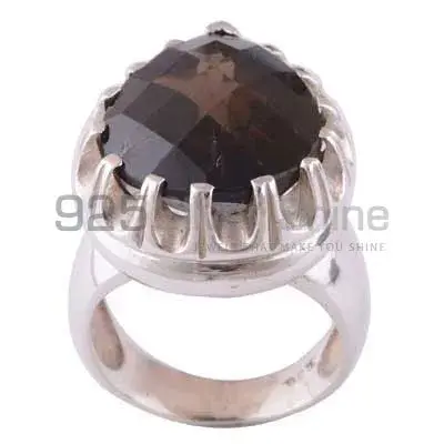 925 Sterling Silver Handmade Rings In Smoky Quartz Gemstone Jewelry 925SR3476_0