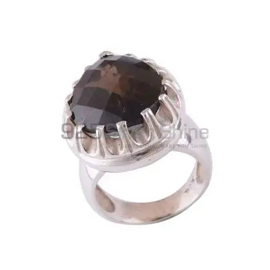 925 Sterling Silver Handmade Rings In Smoky Quartz Gemstone Jewelry 925SR3476_1