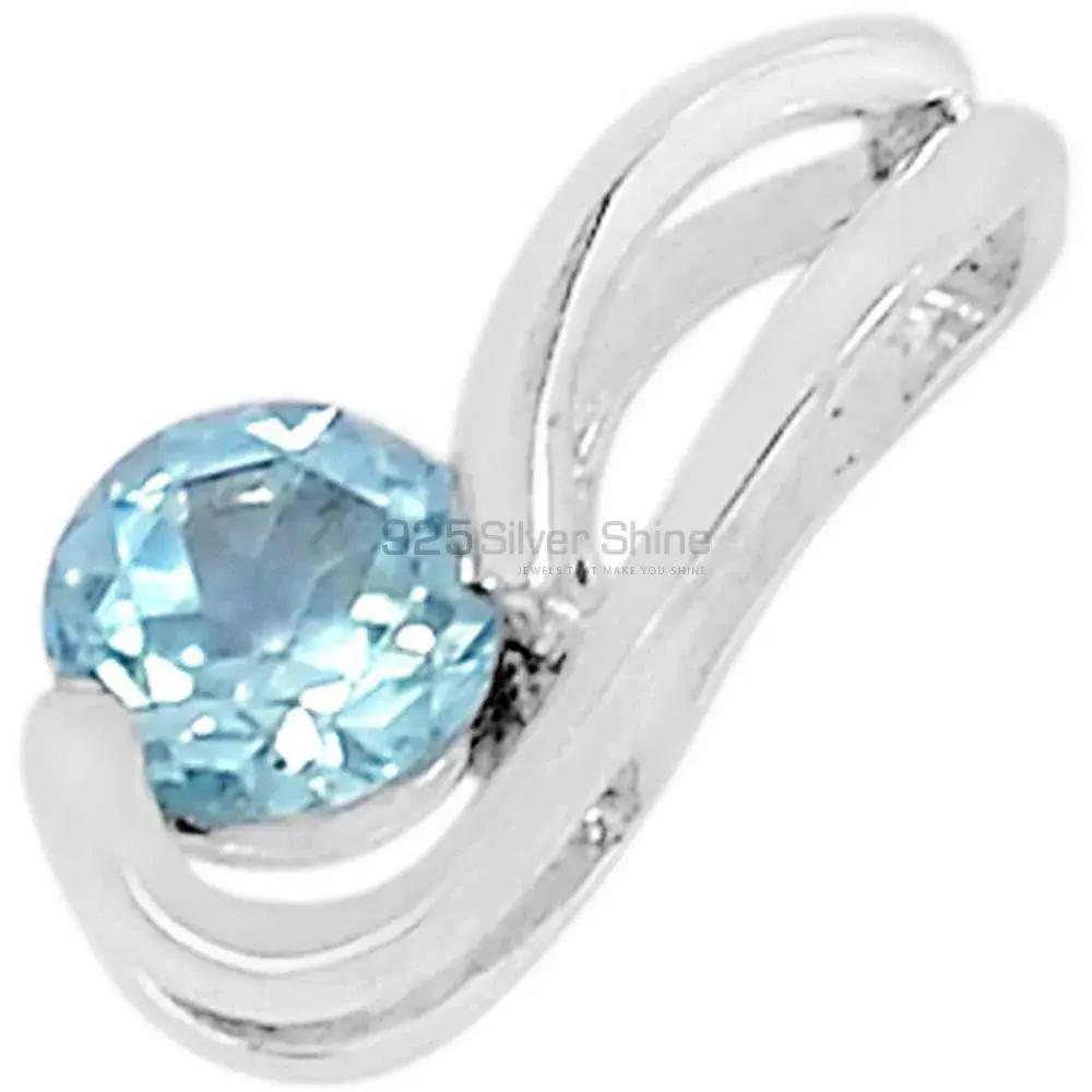 Blue Topaz Gemstone Pendants In Fine Sterling Silver Jewelry 925SSP332-2_0