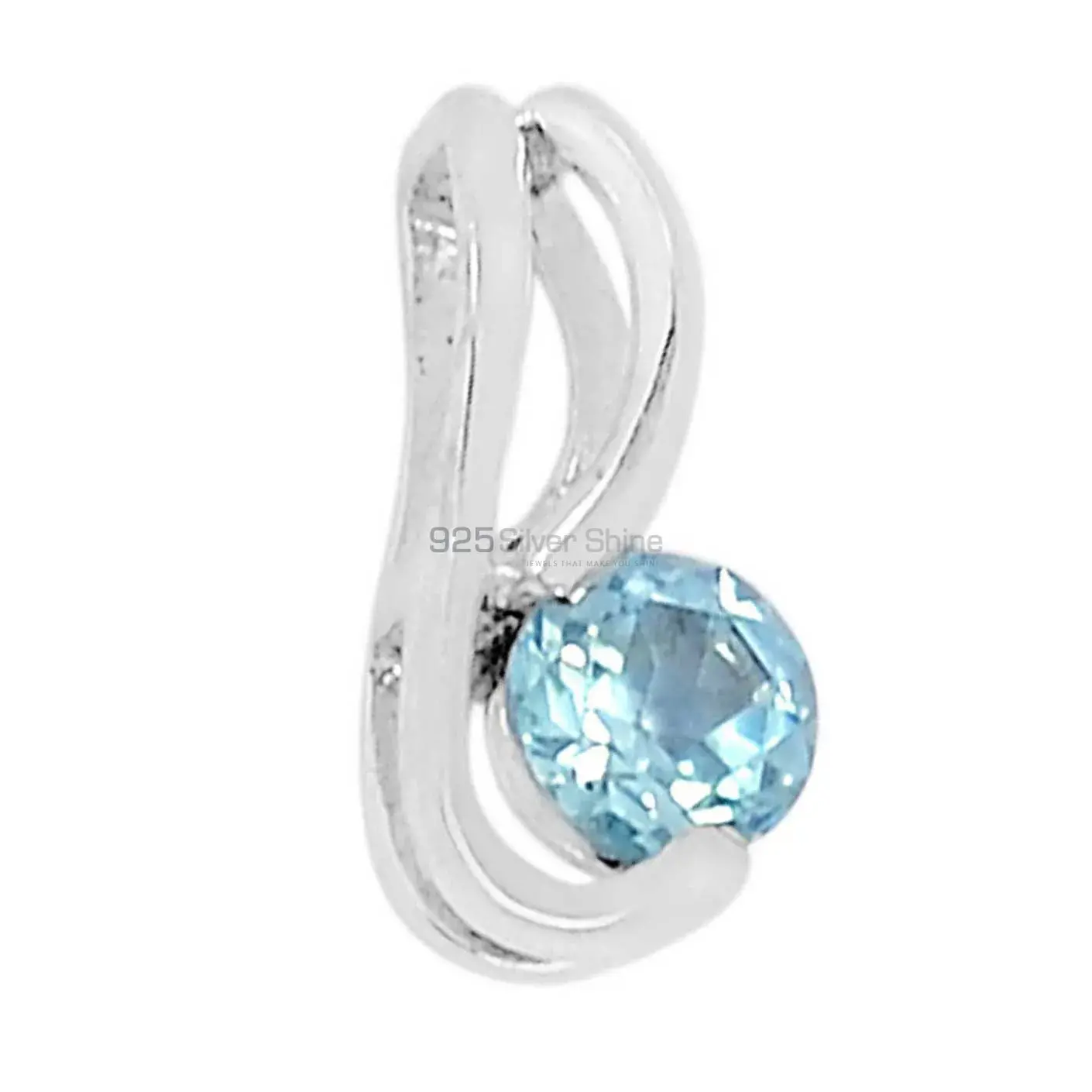 Blue Topaz Gemstone Pendants In Fine Sterling Silver Jewelry 925SSP332-2_1