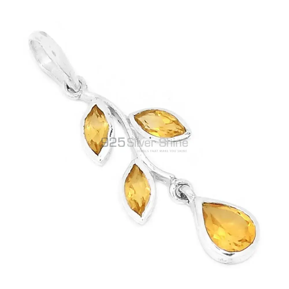 Citrine Gemstone Pendants In 925 Fine Silver Jewelry 925SSP336_0