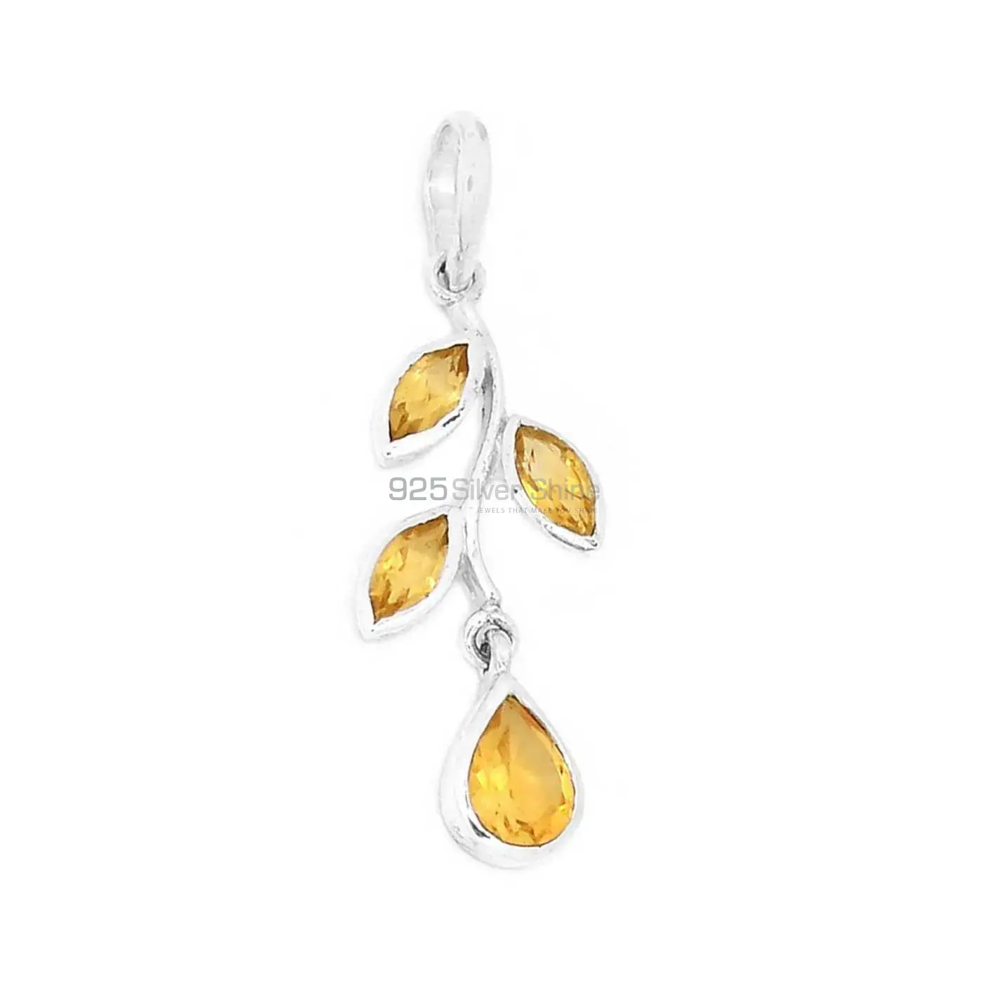 Citrine Gemstone Pendants In 925 Fine Silver Jewelry 925SSP336_2