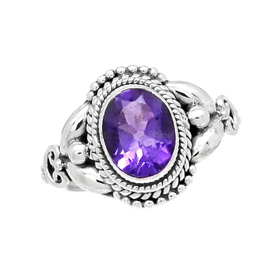 Hand Made Design Amethyst Sterling Silver Rings 925SR2353_1