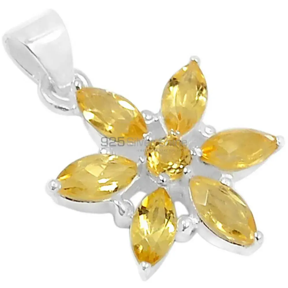 Fine Sterling Silver Pendants In Citrine Gemstone Jewelry 925SSP313-3_0