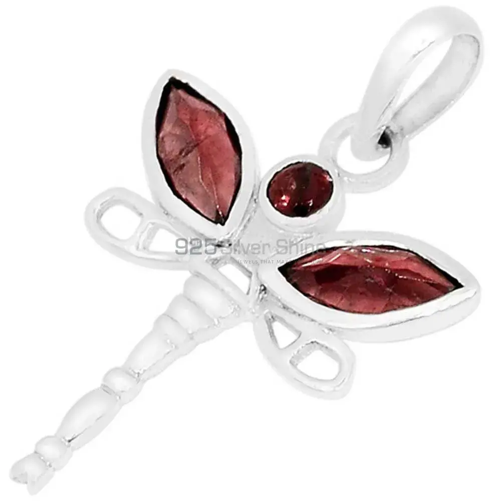 Fine Sterling Silver Pendants In Garnet Gemstone Jewelry 925SSP324-3_0