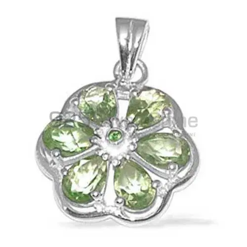 Fine Sterling Silver Pendants In Peridot Gemstone Jewelry 925SP1373
