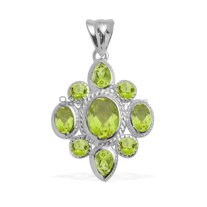 Fine Sterling Silver Pendants In Peridot Gemstone Jewelry 925SP1673_0