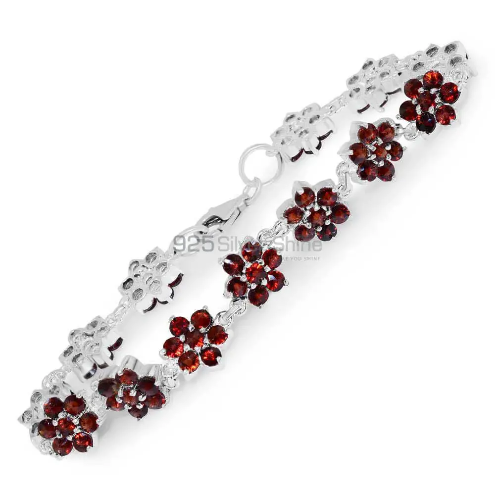Garnet Gemstone Bracelets In 925 Solid Silver Jewelry 925SB238_1